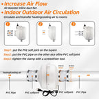 4 inch Radon Fan Installation Kit -Inline Centrifugal Fan with Rubber Couplers (4 inch x 3 inch) and Air Pressure Indicator
