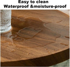 Round Coffee Tables Living Room Set of 2, Nesting Walnut Coffee Table with Fluted, End Tables for Bedroom Office Balcony Yard (28"+20" Round Walnut)