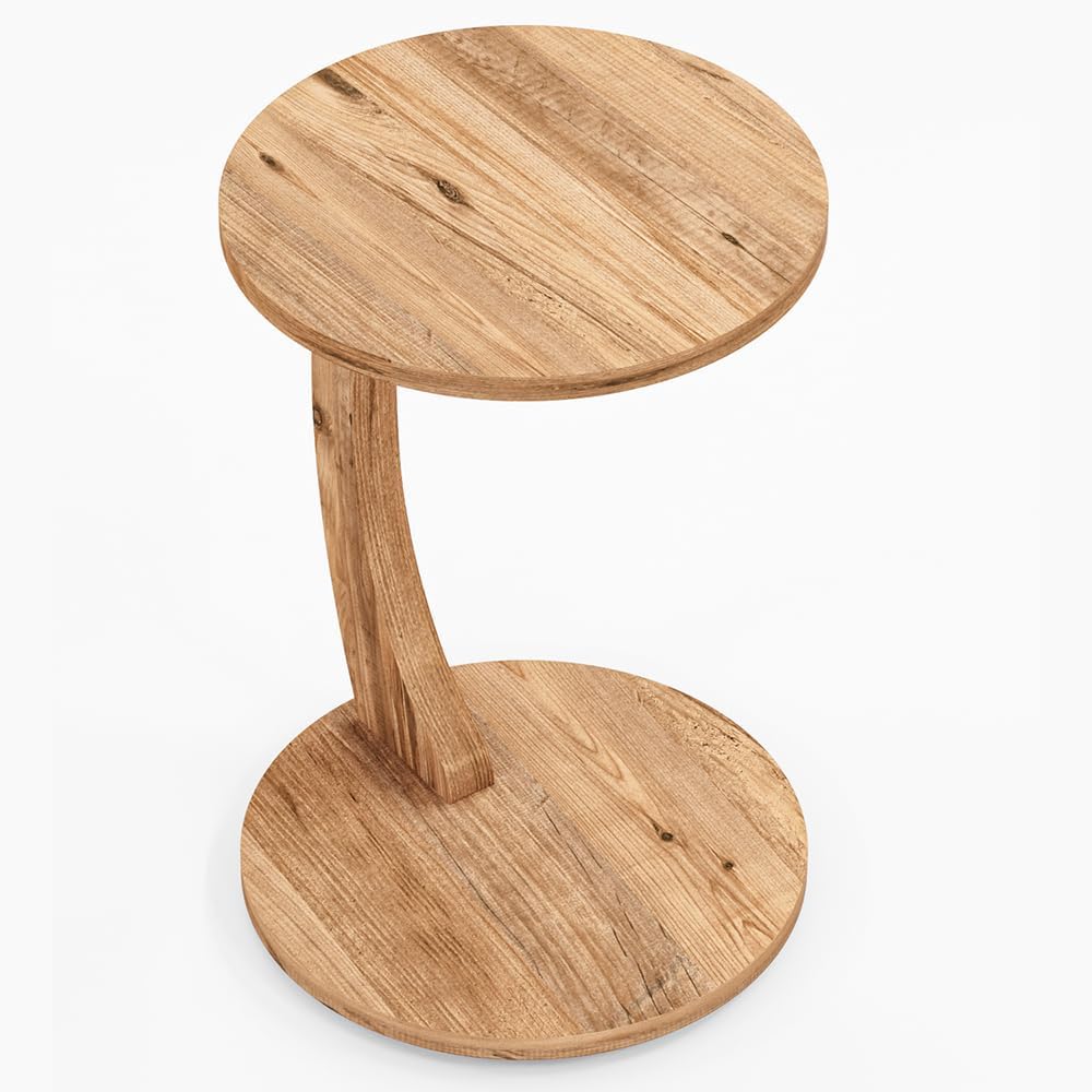 C-Shaped Round End Table with Rolling Wheels - C-Type - Side Table Modern Design