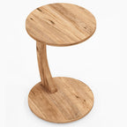 C-Shaped Round End Table with Rolling Wheels - C-Type - Side Table Modern Design