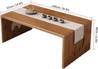 Japanese Folding Coffee Table, Foldable Low Coffee Tables, Bamboo Floor Table Desk for Sitting on The Floor, No Assembly, Portable Living Coffee Table (39.4 Inch)