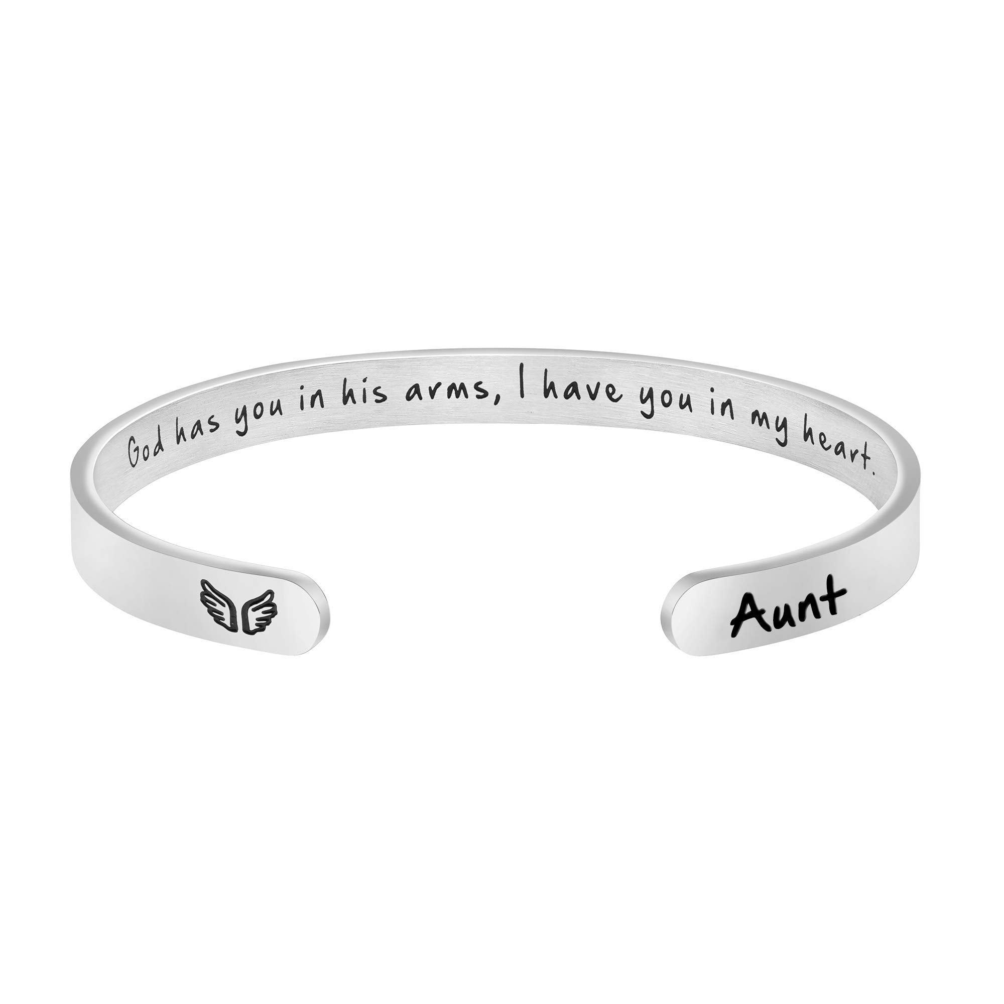 JoycuFF Memorial Gifts for Loss of Mom Dad in Memory of Jewelry Sympathy Bracelet Bereavement Cuff Secret Message Engraved Grief Gifts for Women