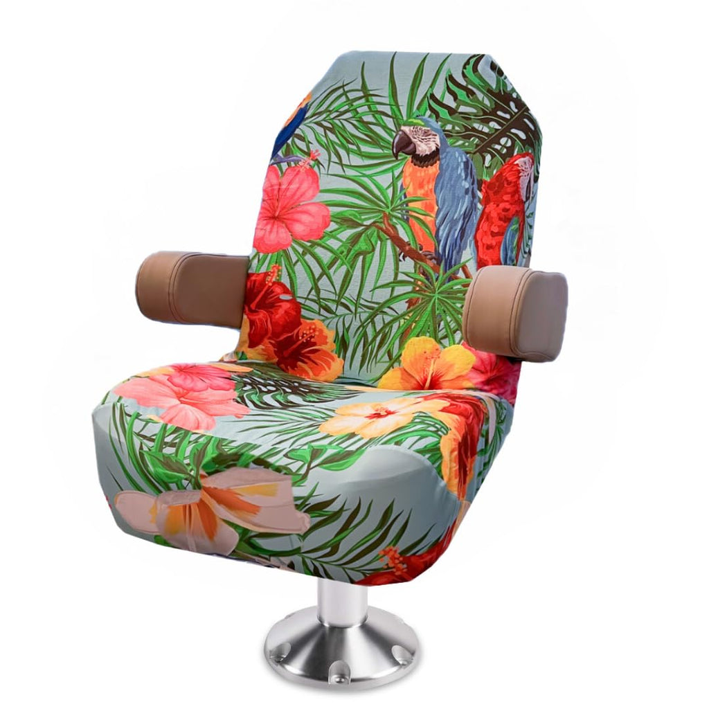 Boat Seat Cover - Microfiber, Quick-Dry, Universal Fit, Stylish Bass Design for Captain's Chairs, Pontoon Towel Seat Covers