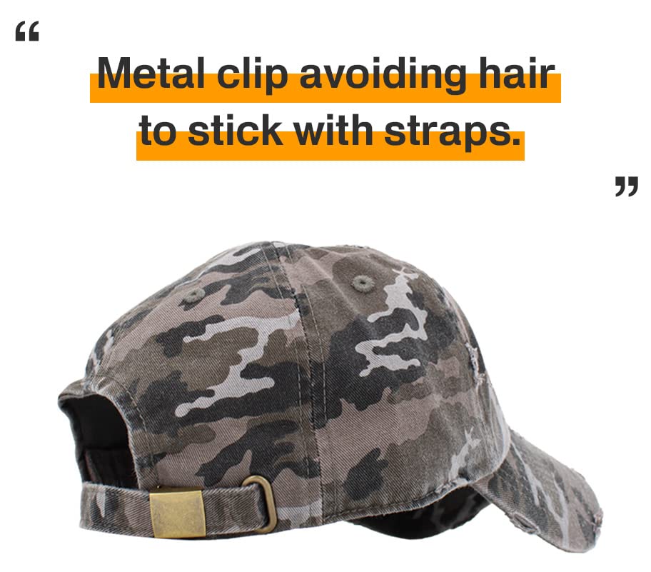 KBETHOS KBE-VINTAGE BLK-CAM Vintage Washed Cotton Baseball Cap, Black Camo