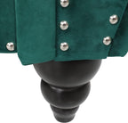 Chesterfield Sofa Velvet, Modern Tufted Couch 3 Seater with Rolled Arms and Nailhead for Living Room, Bedroom, Office, Apartment (Green)