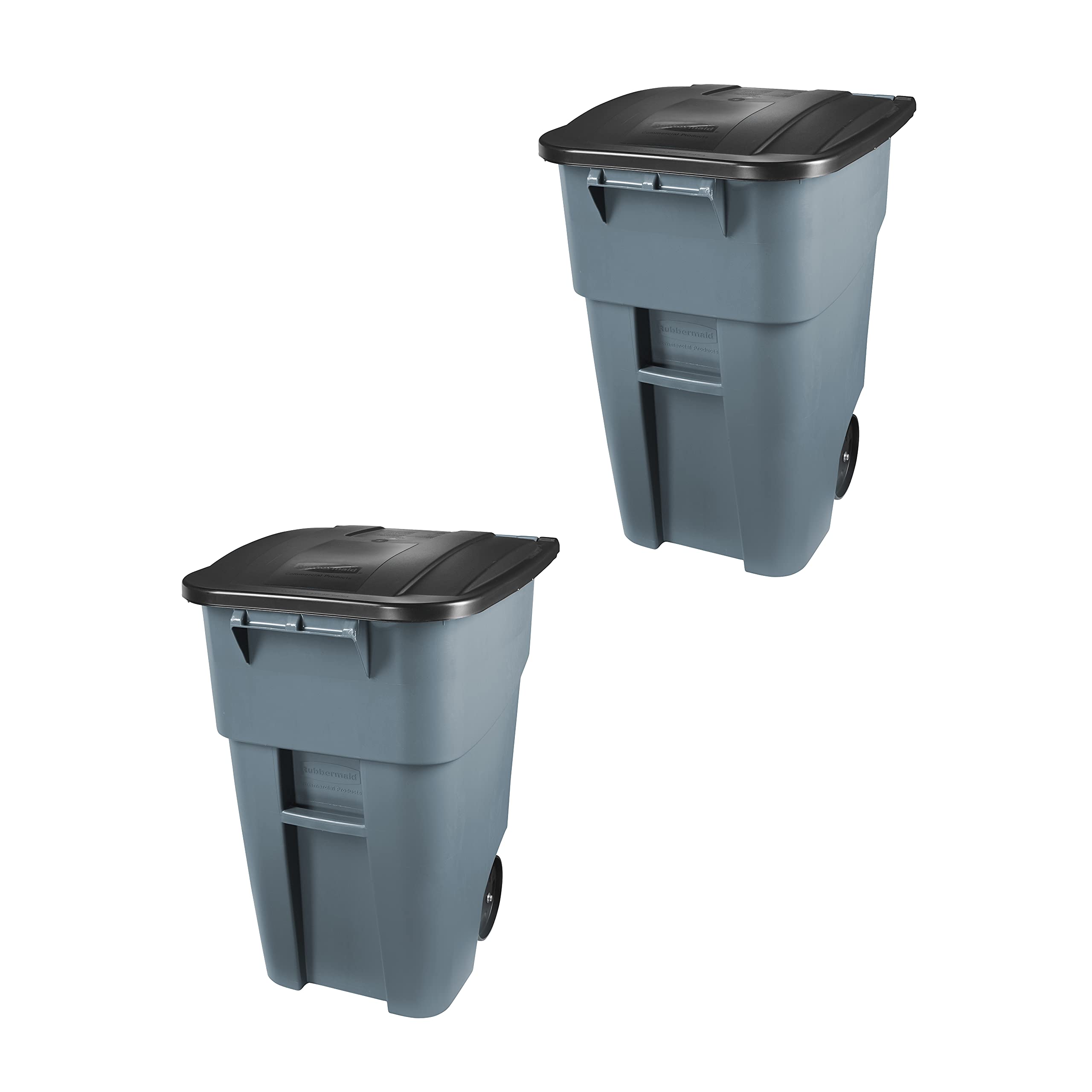 Rubbermaid Commercial Products BRUTE Rollout Heavy-Duty Wheeled Recycling Can/Bin, 50-Gallon, Blue Recycling, for Restaurants/Hospitals/Offices/Warehouses/Garage