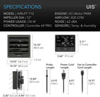AC Infinity AIRLIFT T12, Shutter Exhaust Fan 12" with WiFi Temperature Humidity Controller, EC-Motor Wall Mount Ventilation and Cooling for Sheds, Attics, Workshops, and Greenhouses