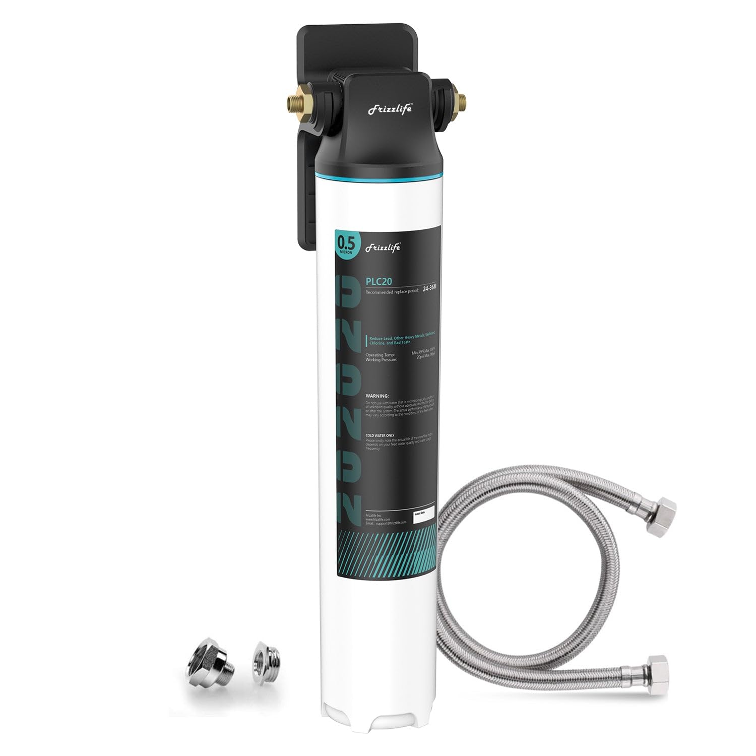 Frizzlife TW10 Under Sink Water Filter System, NSF/ANSI 53&42 Certified Elements, Reduce 99.99% Lead, Chlorine, Chloramine, Fluoride, Bad Taste & Odor, Direct Connect, 0.5 Micron, USA Tech Support