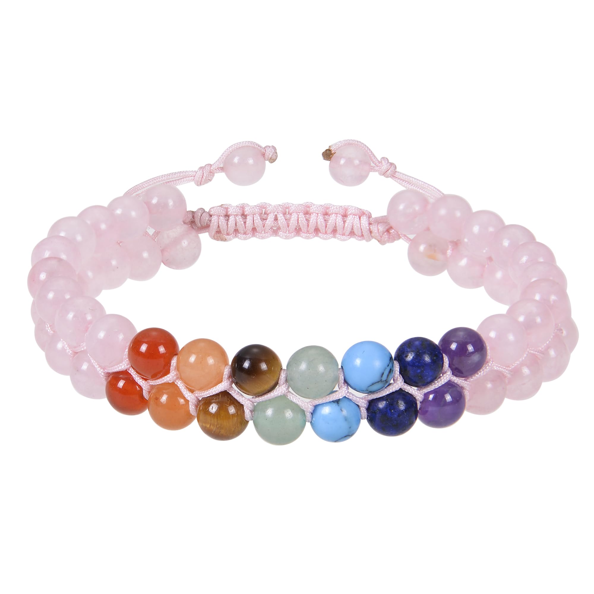 GelConnie Lava Rock Chakra Bracelet 7 Chakra 8mm Natural Stone Healing Bracelet Stress Relief Yoga Beads Anxiety Bracelet Aromatherapy Essential Oil Diffuser Bracelet Bangle