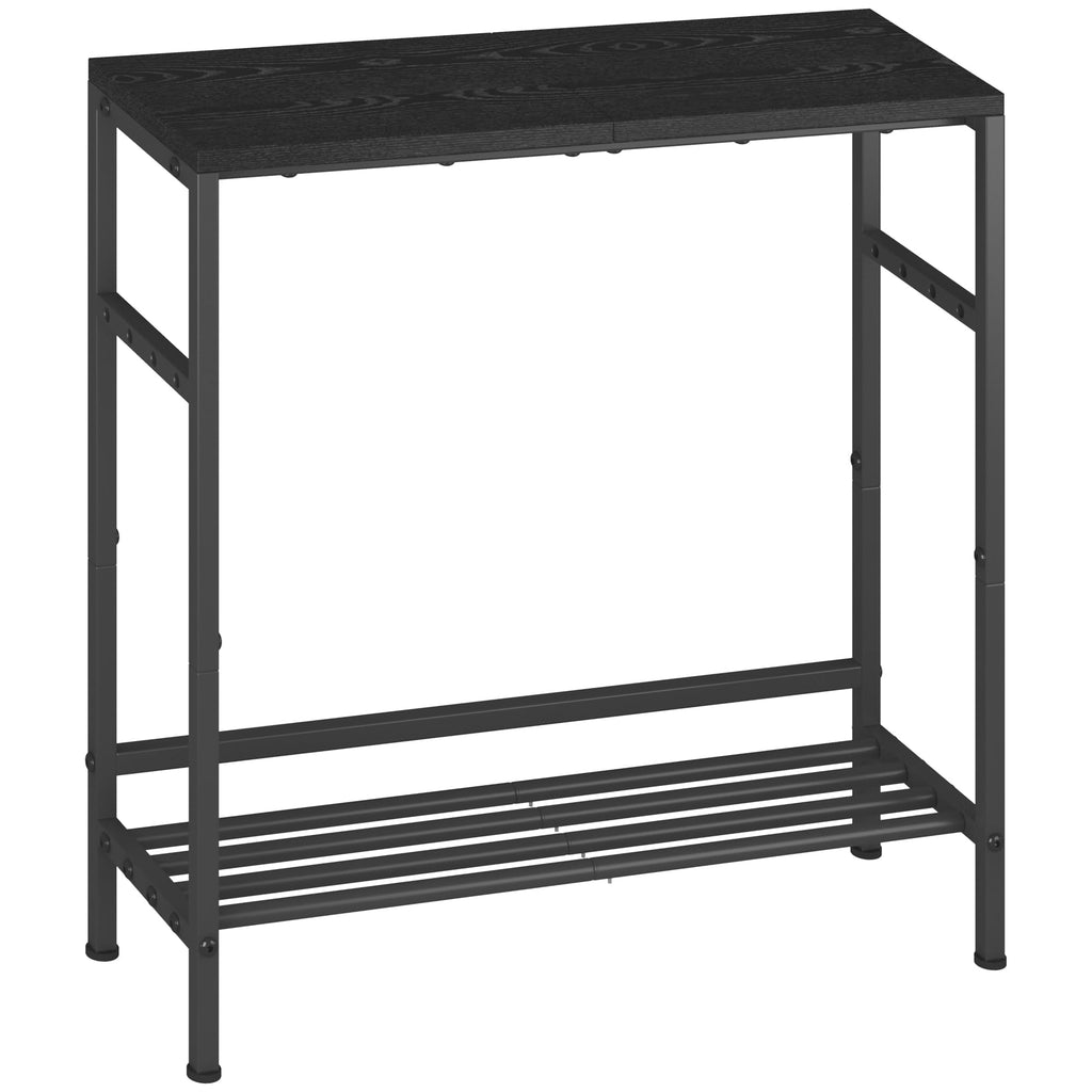 Entryway Table 31.5" Width, 2-Tier Console Table with Adjustable Shelves, Industrial Sofa Table with Storage, Foyer Tables for Entryway, Hallway, Kitchen, Living Room and Bedroom, Light Coffee