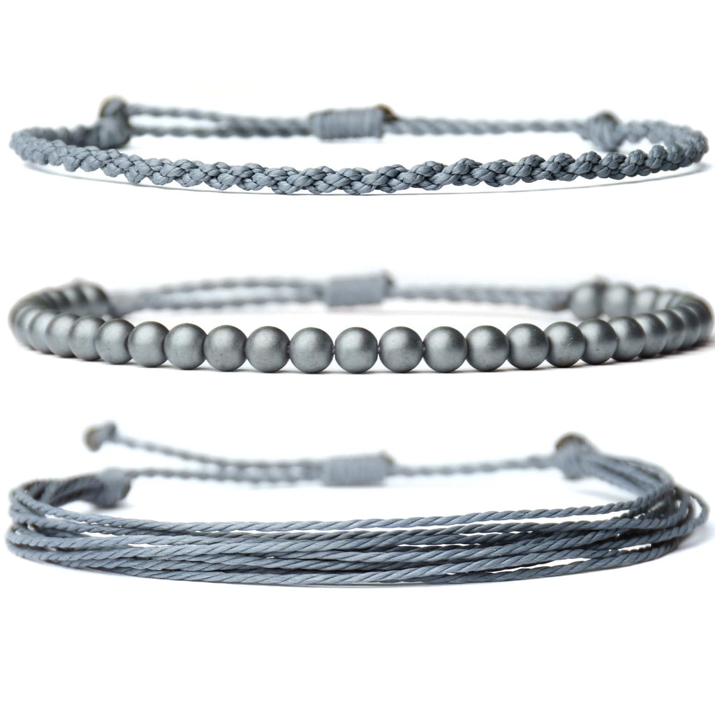 Handmade Natural Stone Beaded Healing Bracelet Gift for Men Adjustable Rope String Bracelet (Lava Rock, Adjustable)