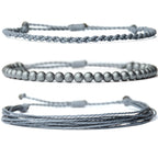 Handmade Natural Stone Beaded Healing Bracelet Gift for Men Adjustable Rope String Bracelet (Lava Rock, Adjustable)