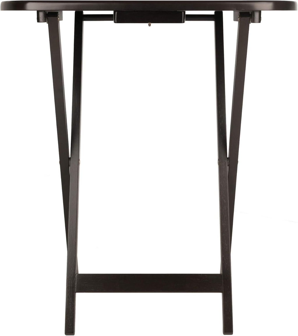 Winsome Cade Set of 2 Foldable Snack Tables, Oversized, for Living Room, 25", No Assembly, Coffee