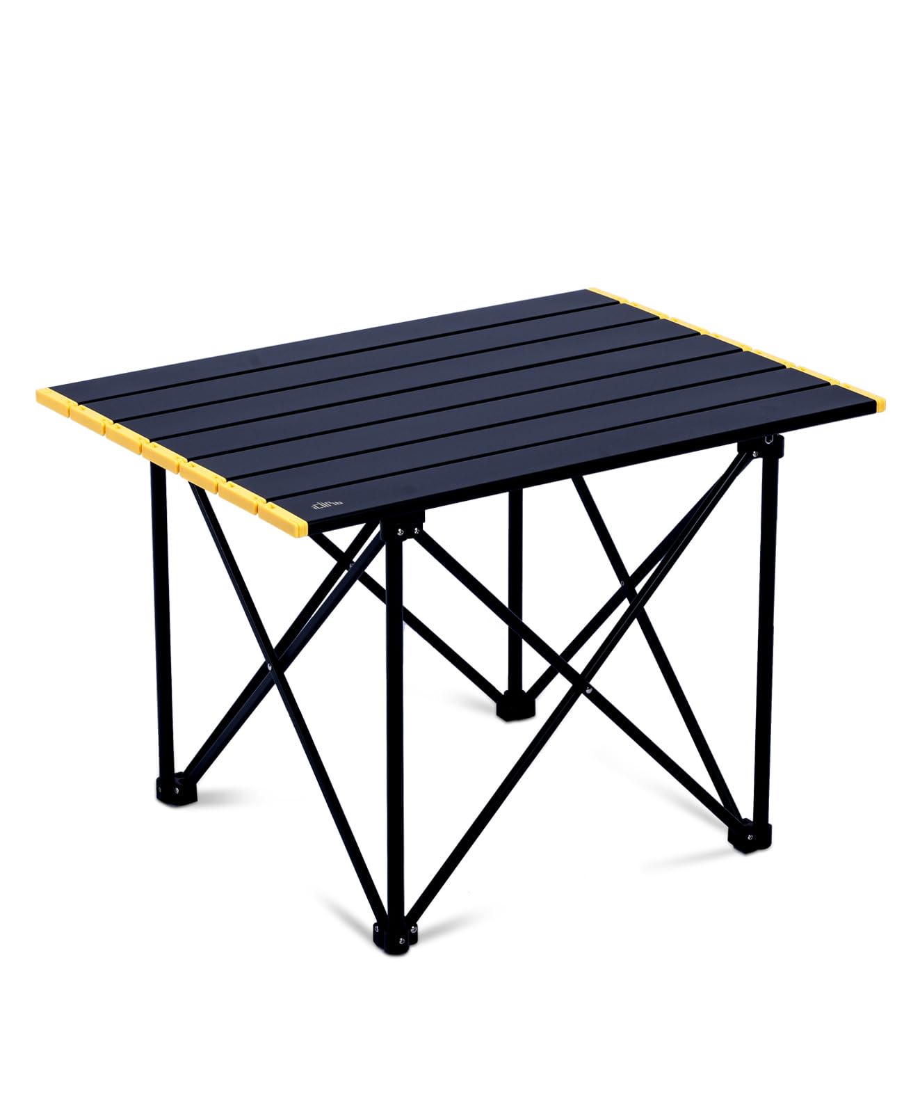 iClimb Ultralight Compact Camping Folding Table with Carry Bag (Black - S)