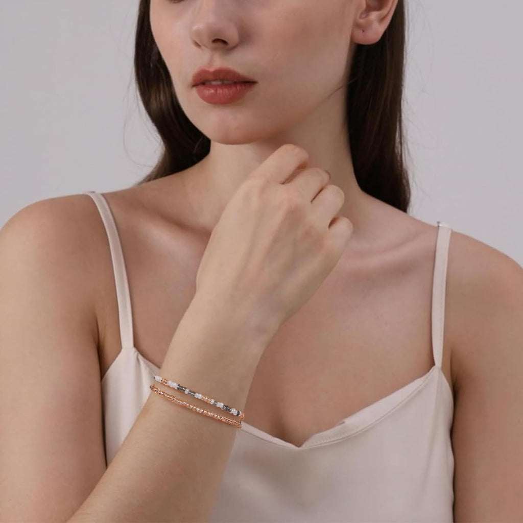Bracelets JoycuFF en code Morse pour femmes Cadeaux inspirants pour femmes, bijoux superposés pour fille sœur meilleures amies petite amie anniversaire Saint-Valentin fête des mères cadeau de remise des diplômes