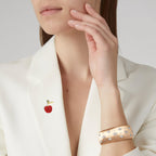 Fruit Brooch Austrian Crystal Rhinestone Brooch 18K Gold Plated Birthstone Lapel Pin Jewelry Birthday Gifts for Women Men