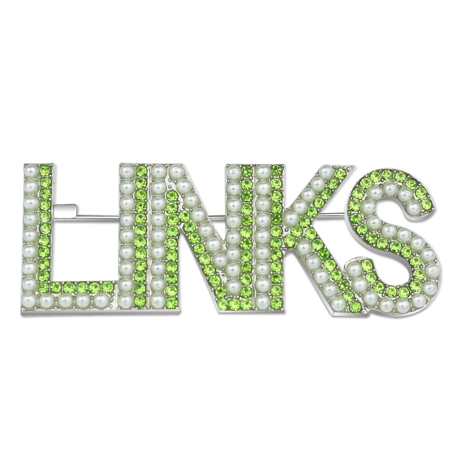 Greek Sorority Brooch Pin for Women Sorority Gift Paraphernalia Jewelry Green Rhinestone Pearl Brooch Pin Sisterhood Graduation Gift for Soror Sister