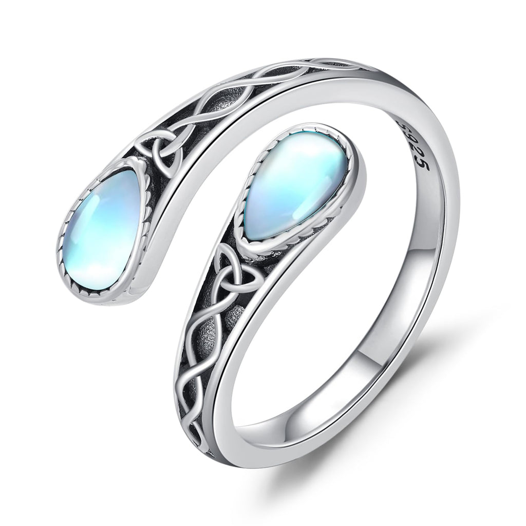 925 Sterling Silver Rings for Women Moss Agate/Turquoise/Just Breathe/Evil Eye Rings Gift for Christmas Mother's Day Valentine's Day