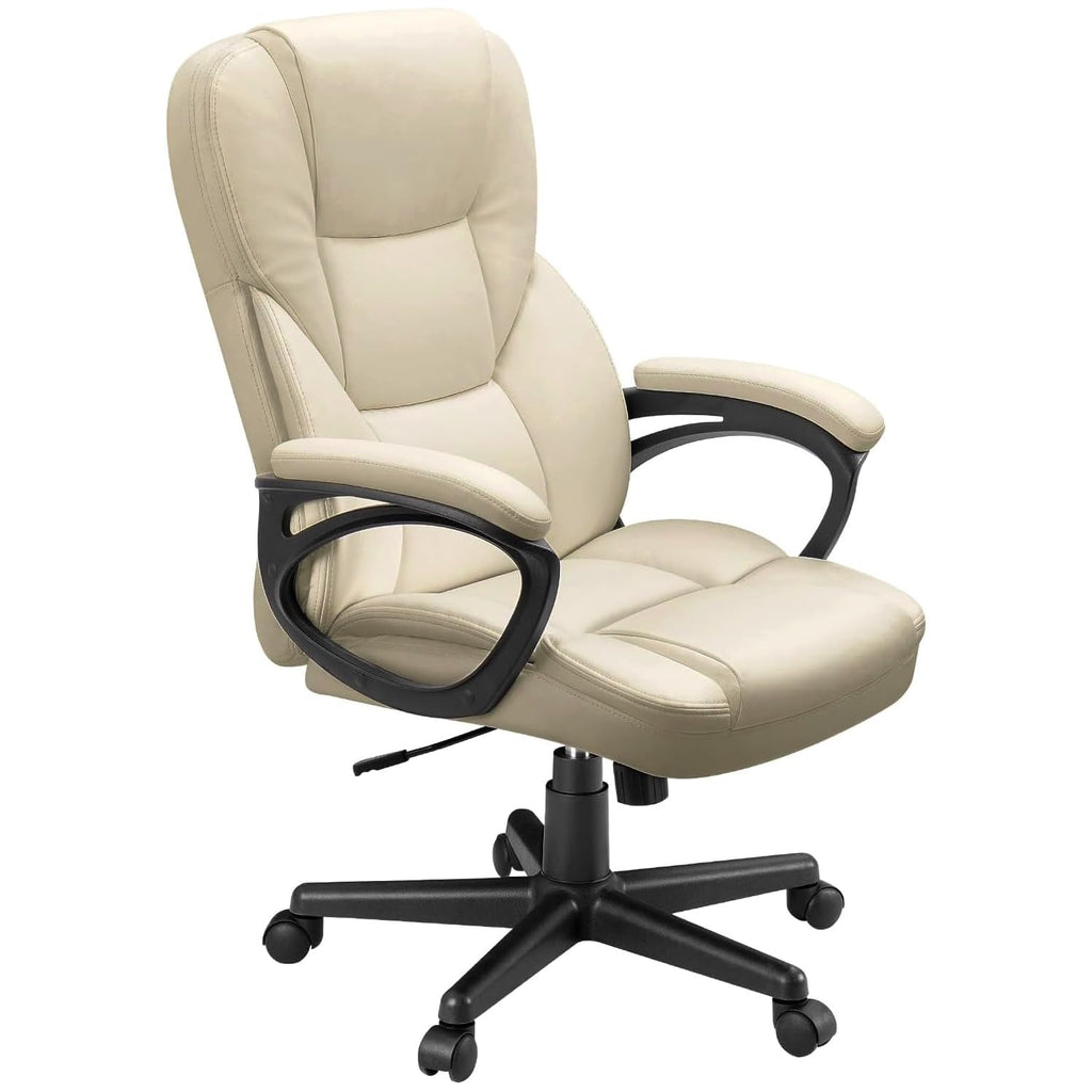 Furmax Office Executive Chair High Back Adjustable Managerial Home Desk Chair, Swivel Computer PU Leather Chair with Lumbar Support (Black)