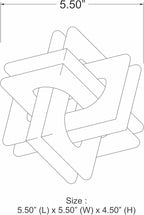 Wood Knot Entry Table for Living Room – Boho 6 Link Interlock Coffee Table, Handcrafted Mango Wood Console Shelf, Modern Farmhouse Home Decor (Black)