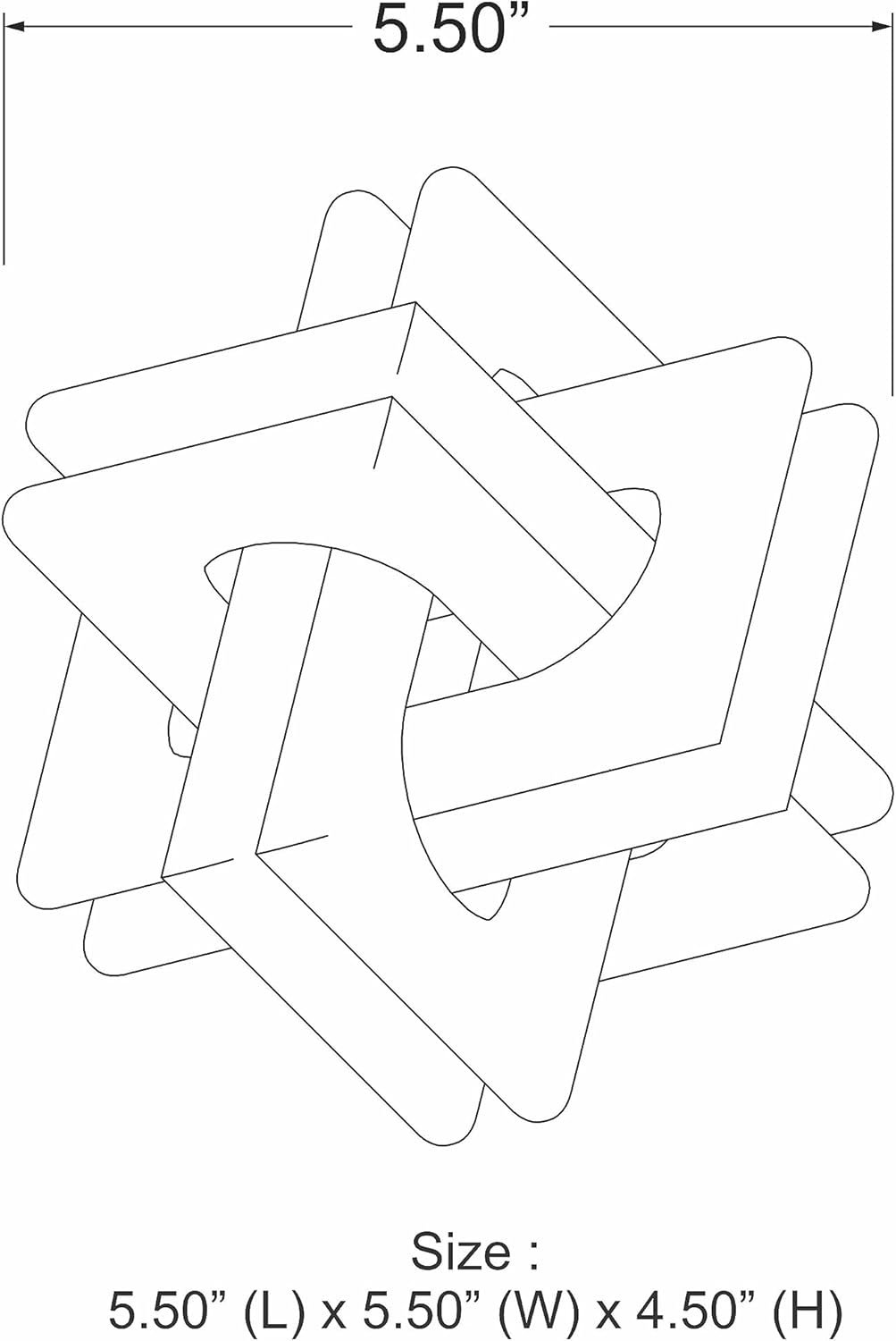 Wood Knot Entry Table for Living Room – Boho 6 Link Interlock Coffee Table, Handcrafted Mango Wood Console Shelf, Modern Farmhouse Home Decor (Black)