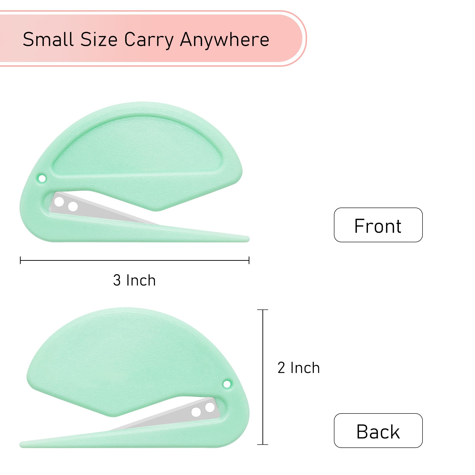 6-pak Macarons kuvertåbner - brevåbner kuvertskærer med sikker skjult skarp klinge til kvinder, mænd, kontorarbejdere, kandidatstuderende. Brevåbner til hjemmet, kontoret, postvæsenet