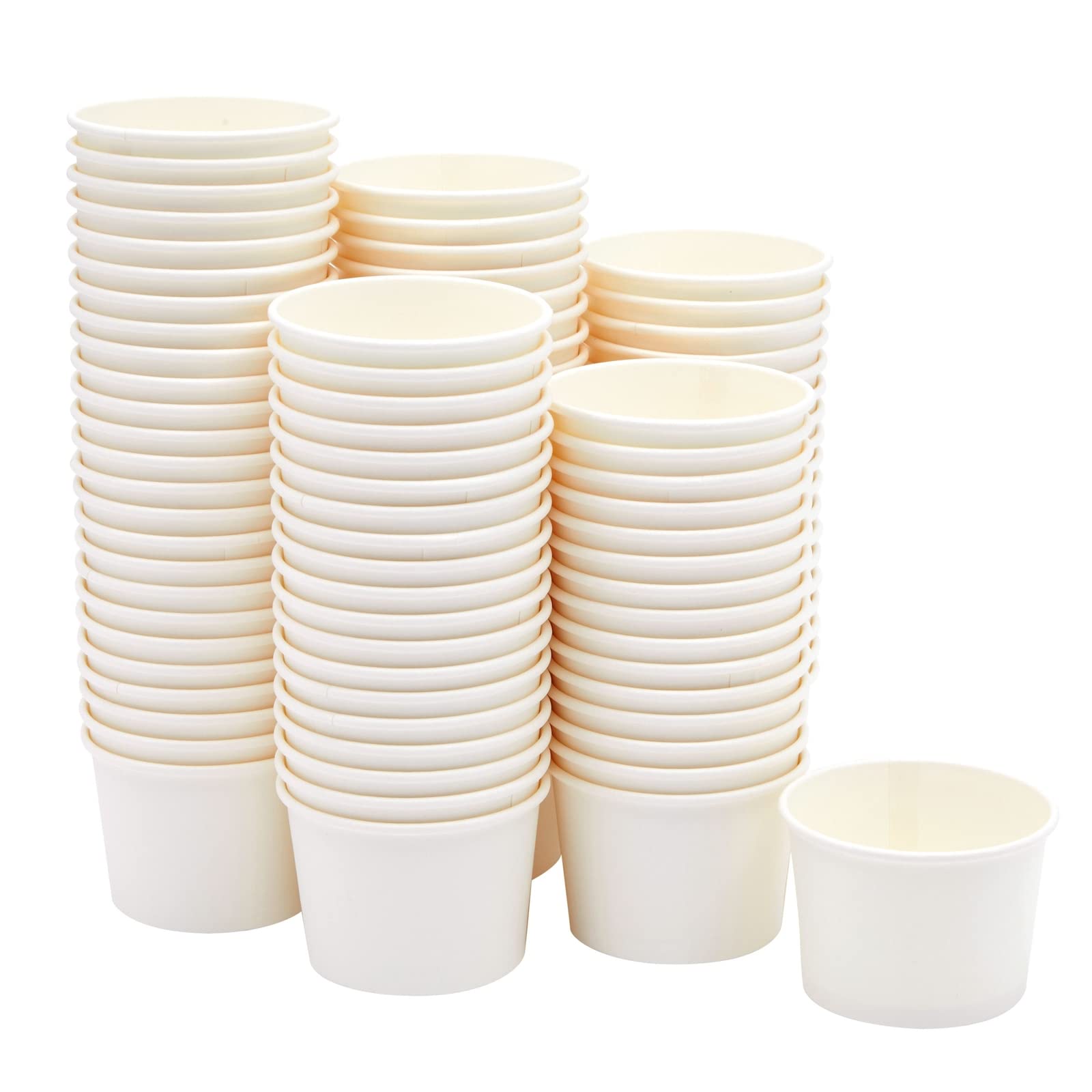 Juvale 100er-Pack Einweg-Papier-Eisbecher, 5oz Dessertschalen für Sundae-Bar, gefrorener Joghurt (Weiß)