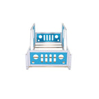 Bellemave Twin Bil Sengestel, Klassisk Bilformet Børneseng med Hjul, Træ Montessori Gulvseng til Børn (Blå & Sort)