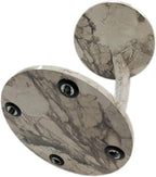 C Shaped End Table for Couch Small Places, Faux Marble White Space Saver Round Side Table for Sofa and Bedside with Wheels, Coffee and Snack Time Tray for Living Room (White Marble)