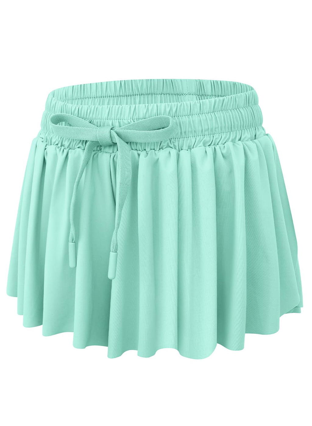 Girls Butterfly Shorts Flowy Shorts with Pocket Aqua Green Kids Butterfly Skirts with Spandex Liner 8-9 Years