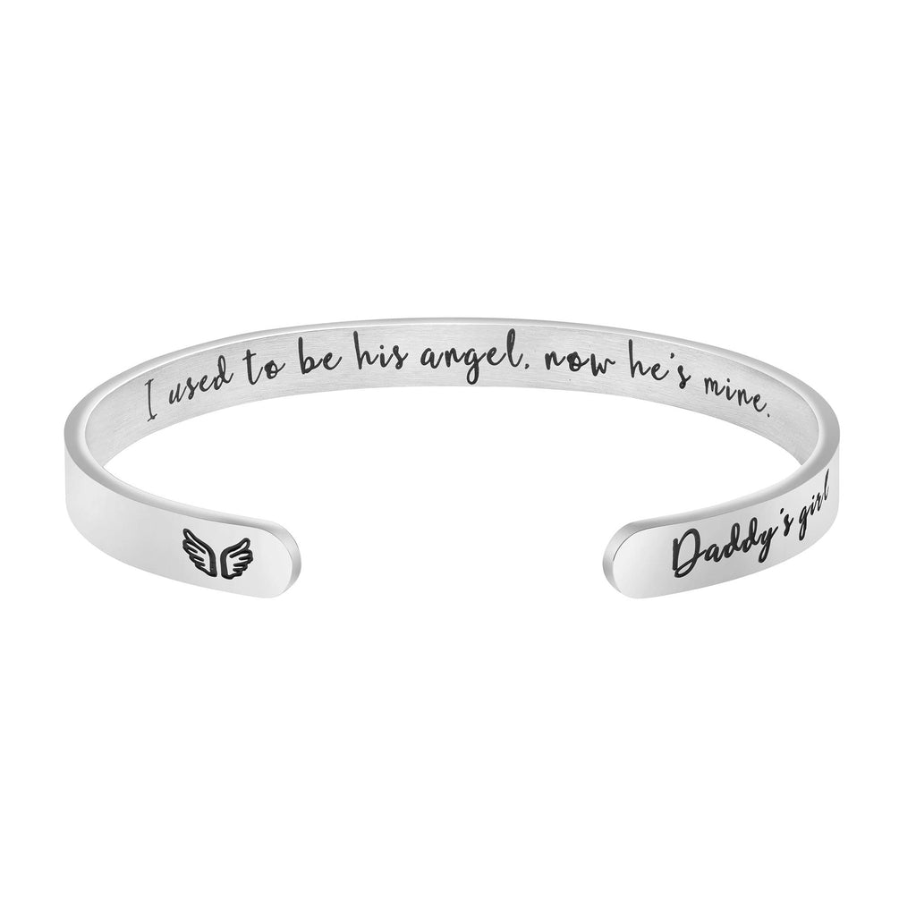 JoycuFF Memorial Gifts for Loss of Mom Dad in Memory of Jewelry Sympathy Bracelet Bereavement Cuff Secret Message Engraved Grief Gifts for Women