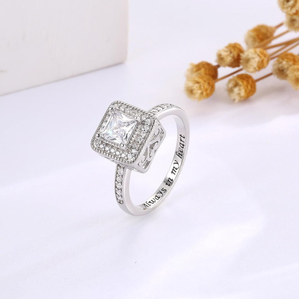 925 Sterling Silver Cremation Urn Ring for Women Memorial Ashes Keepsake Jewelry to Honor Loved Ones