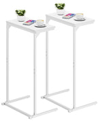 TUTOTAK C Shaped End Table, Tv Tray, Small Side Table, 28.7 inch Tall Couch Table, Tray Table, Sofa Table, Living Room, Bed Room, Brown TB01BB071