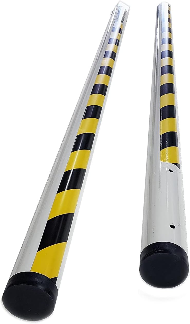 Parking Barrier Arm 12ft 2 pieces X 6 ft Aluminum Round Replacement Arm for Gate Operator (With Yellow/Black Stripes)