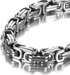 Urban Jewelry Men's Bracelet Stainless Steel Silver 8.5 inch L x 0.25 inch W (With Branded Gift Box)