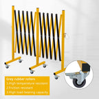 GYMTIME Industrial Expandable Metal Barricade, 16 Feet, Easily Assembled Safety Barrier with Casters, Flexible Mobile Gate, Adjustable Traffic Fence