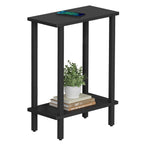 TUTOTAK Small Side Table, Narrow End Table, Skinny Sofa Table, Slim Nightstand, Couch Table, Living Room, Bed Room, Brown TB01BB062