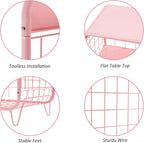 Metal Side Table,Cute Pink Nightstand,3 Tier End Table with Storage,Vintage Bedside Table,Girls Bedroom Furniture,Accent Table,Small Coffee Table for Living Room,Bedroom,Dorm