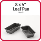 GoodCook Nonstick Loaf Pan 8 x 4-Inch Heavy-Duty Steel Bakeware with Easy-Clean Non-Stick Coating, Oven & Dishwasher Safe Pan for Meatloaf Breads Lasagnas Casseroles & More, Set of 2, Gray