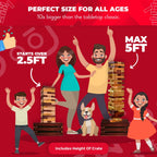 SWOOC Игры - Восстановленная гигантская башня (устойчивая к погоде) 60 блоков + ящик для хранения/уличный игровой стол | Стекается до 5 футов | Уличные настольные игры для взрослых