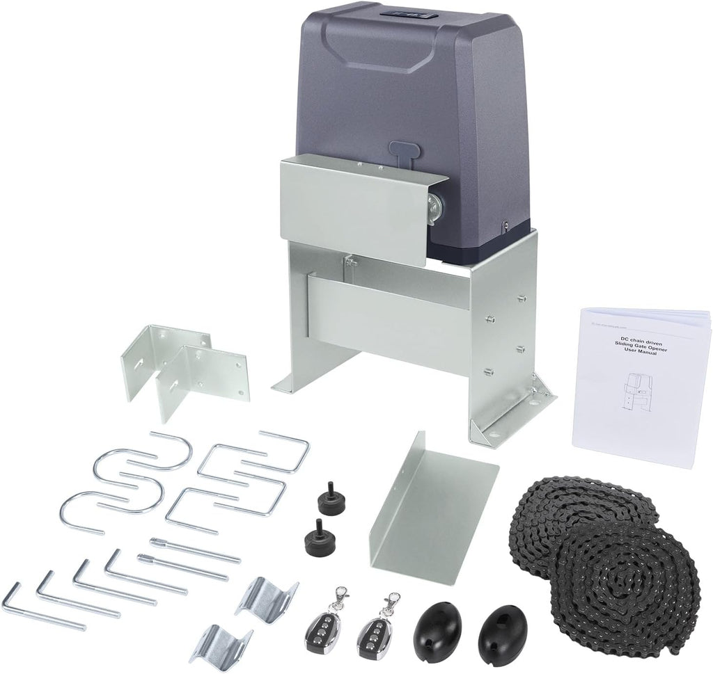 CO-Z 3300 lb Automatic Sliding Gate Opener with 2 Remote Controls, Electric Rolling Driveway Fence Slide Gate Motor, Complete Gate Operator Hardware Security System Kit for Sliding Gate Up to 40 Feet