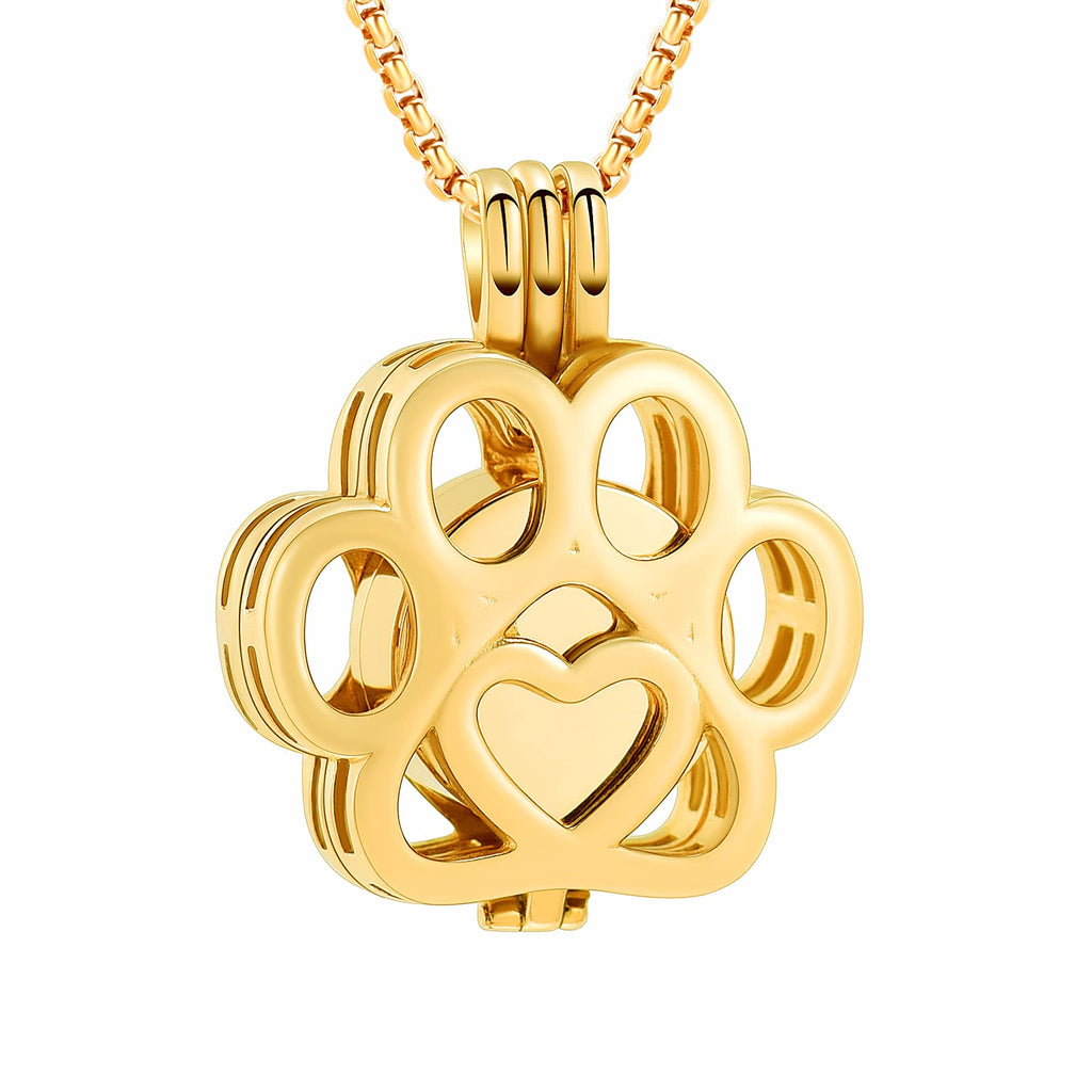 Oinsi Pet Cremation Jewelry For Ashes For Dog/Cat Paw Stainless Steel Memorial Locket Urn Necklace Inside Mini Case Keepsake Cremation Jewelry Women Men
