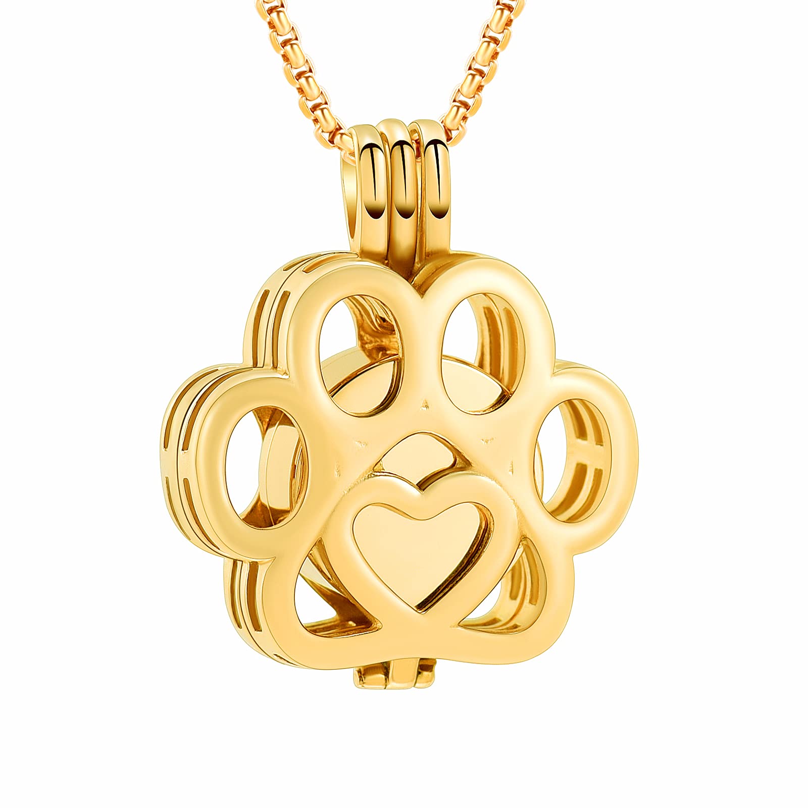 Oinsi Pet Cremation Jewelry For Ashes For Dog/Cat Paw Stainless Steel Memorial Locket Urn Necklace Inside Mini Case Keepsake Cremation Jewelry Women Men