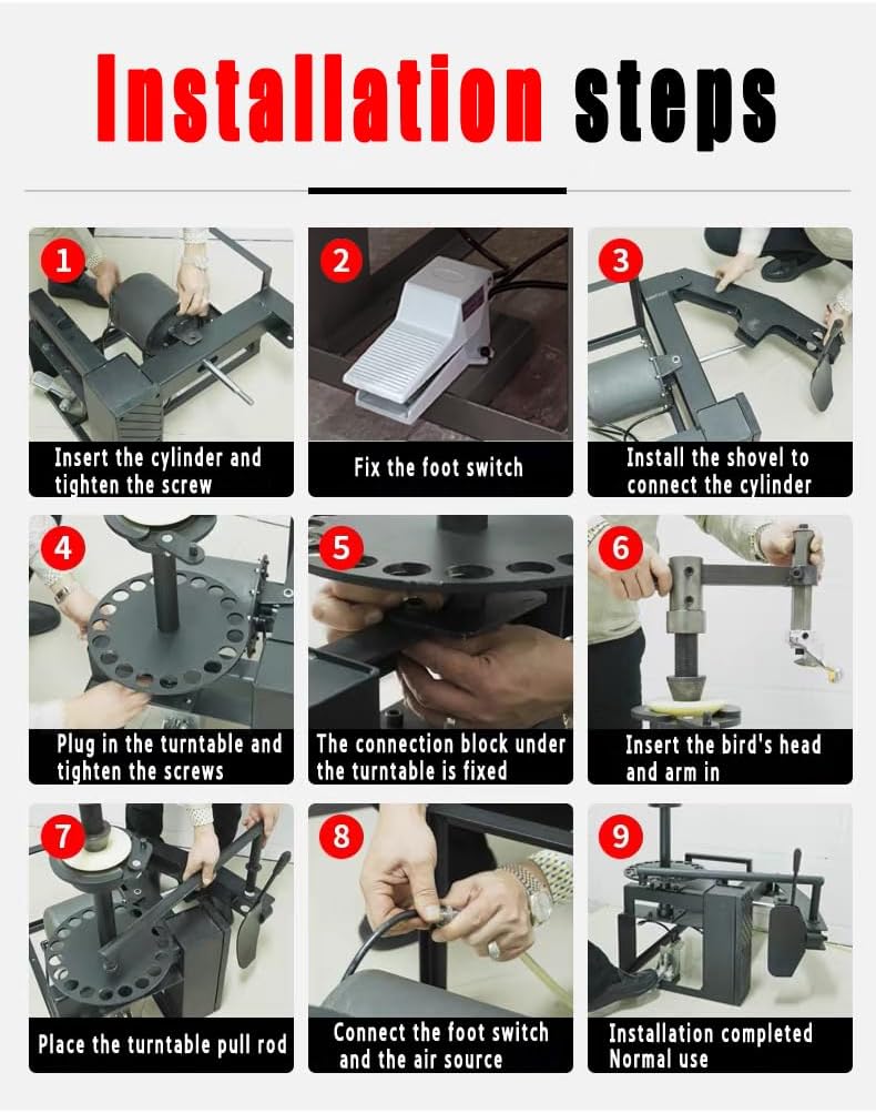 KATOOL KT2002 Mini Tire Changer Machine 39 Inch Air Bead Breaker No Anchor Portability Fit for Road Rescue, Mobile Car Repair