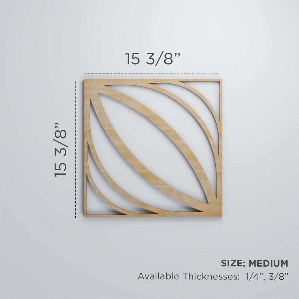 Ekena Millwork WALW16X16X0375OTSCH Otis 3/8"T Decorative Fretwork Wall Panels, 15 3/8"W X 15 3/8"H, Cherry