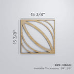 Ekena Millwork WALW16X16X0375OTSCH Otis 3/8"T Decorative Fretwork Wall Panels, 15 3/8"W X 15 3/8"H, Cherry