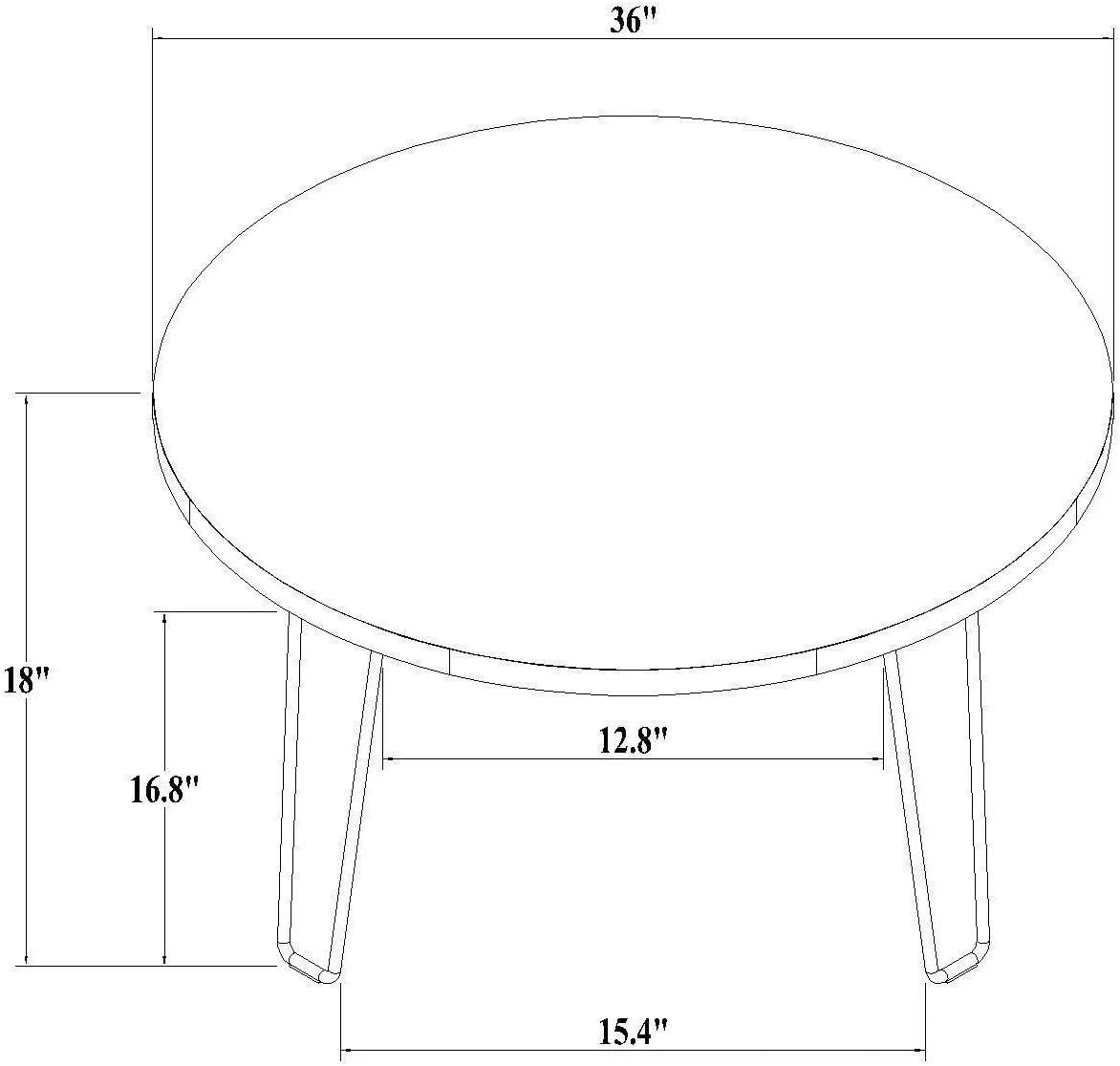 Shivpiin 36" Round Wood & Wire Coffee Table