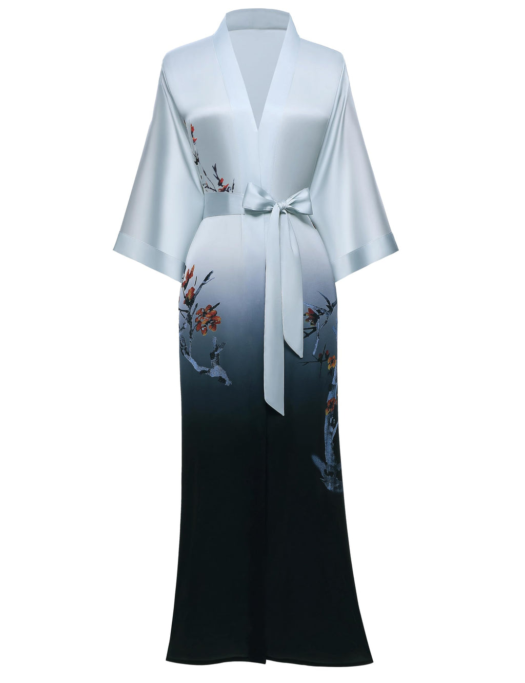 PRODESIGN Kimono Robe for Women - Long Satin Sleepwear Silky Kimono Cover-Up Nightgown Japanese Bathrobe Loungewear Blouse