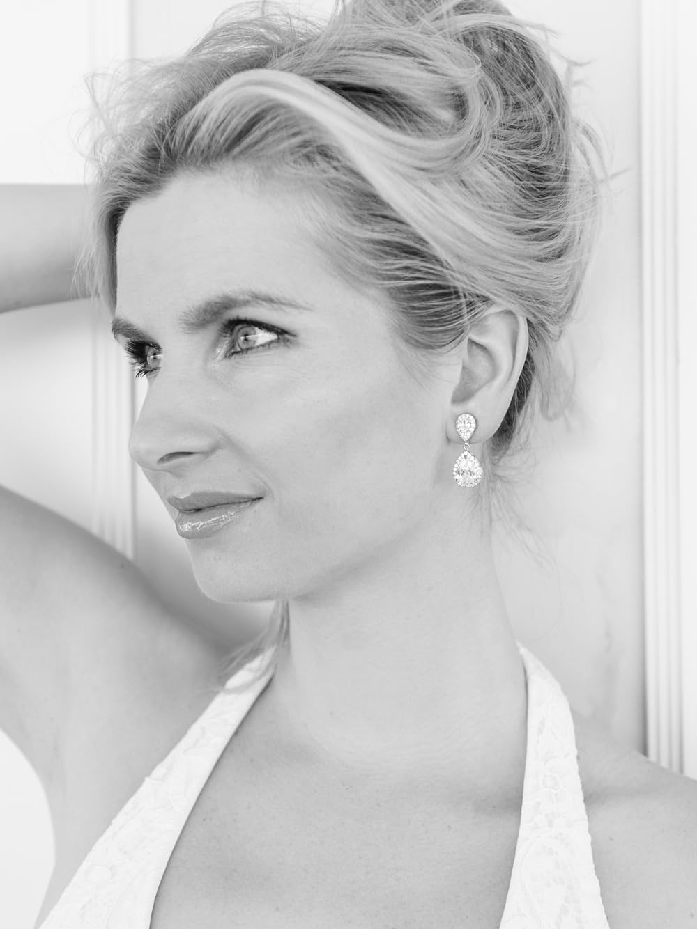 Mariell Cubic Zirconia Crystal Teardrop Dangle Bridal and Wedding Earrings, CZ Jewelry for Brides, Bridesmaids, Homecoming, Prom and Dressy Everyday Wear