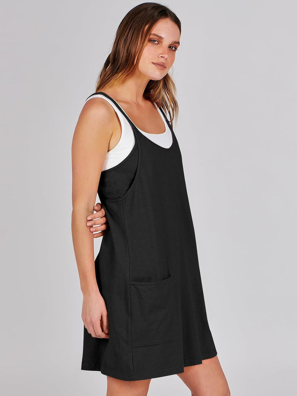 ANRABESS Women Athletic Dress Summer Tennis Workout Active Sports Mini Romper Dress Built in Shorts Travel Vacation Clothes